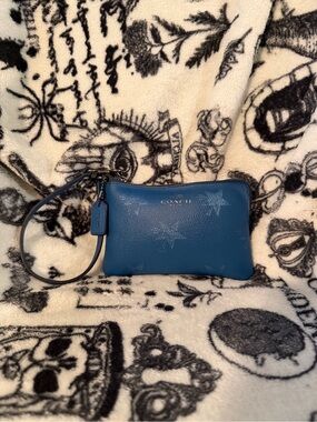 COACH Limited Ed. Star Canyon Leather Wristlet Pouch in Slate Blue